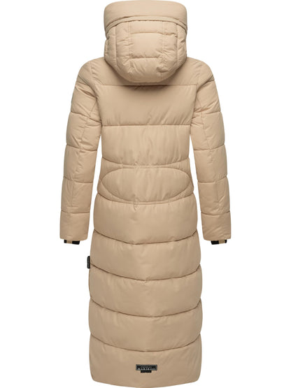 Women's Quilted Long Coat with Hood