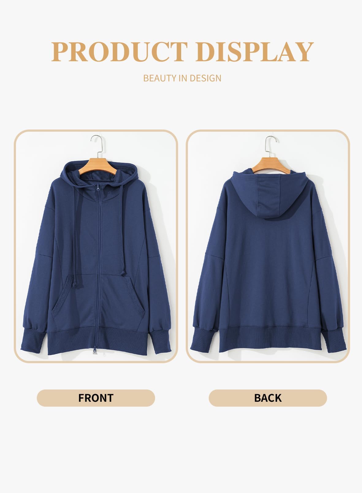 Eytino Plus Size Zip-Up Hoodie