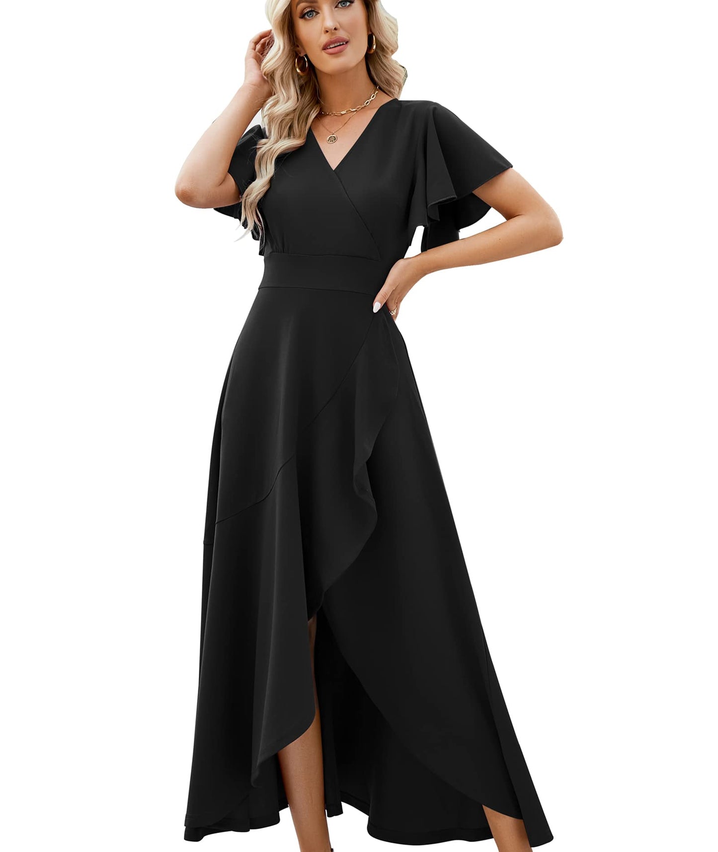 Women's Long Black Cocktail Dress