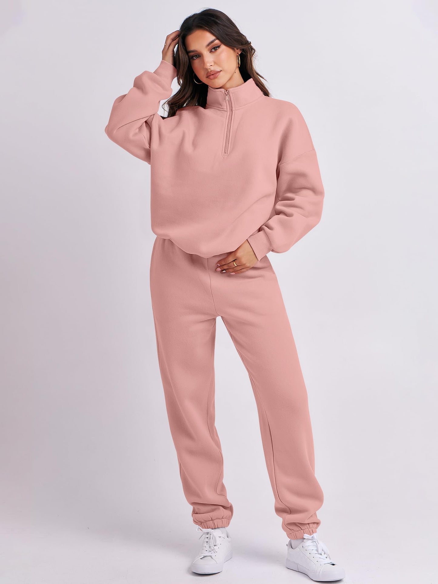 ANRABESS Women 2-Piece Sweatshirt & Jogger Set