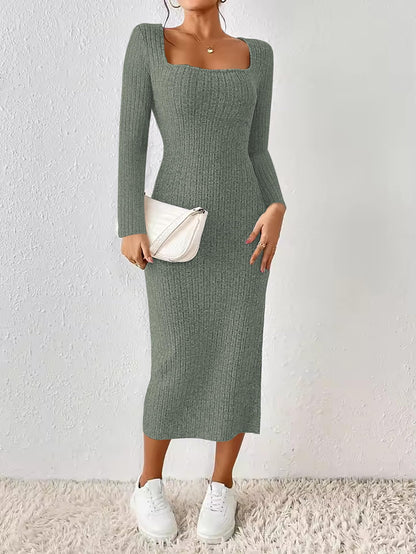 ETCYY Women's Square Neck Bodycon Dress