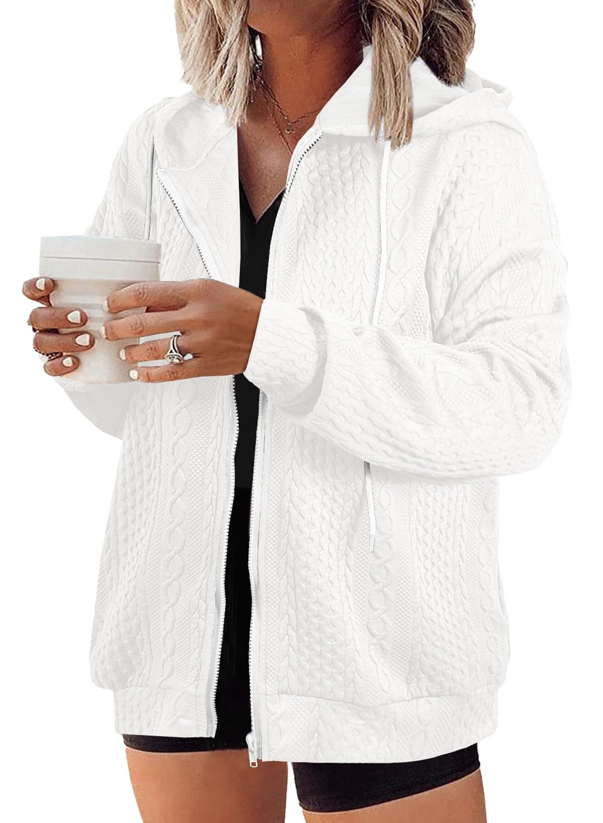 Eytino Plus Size Zip-Up Hoodie