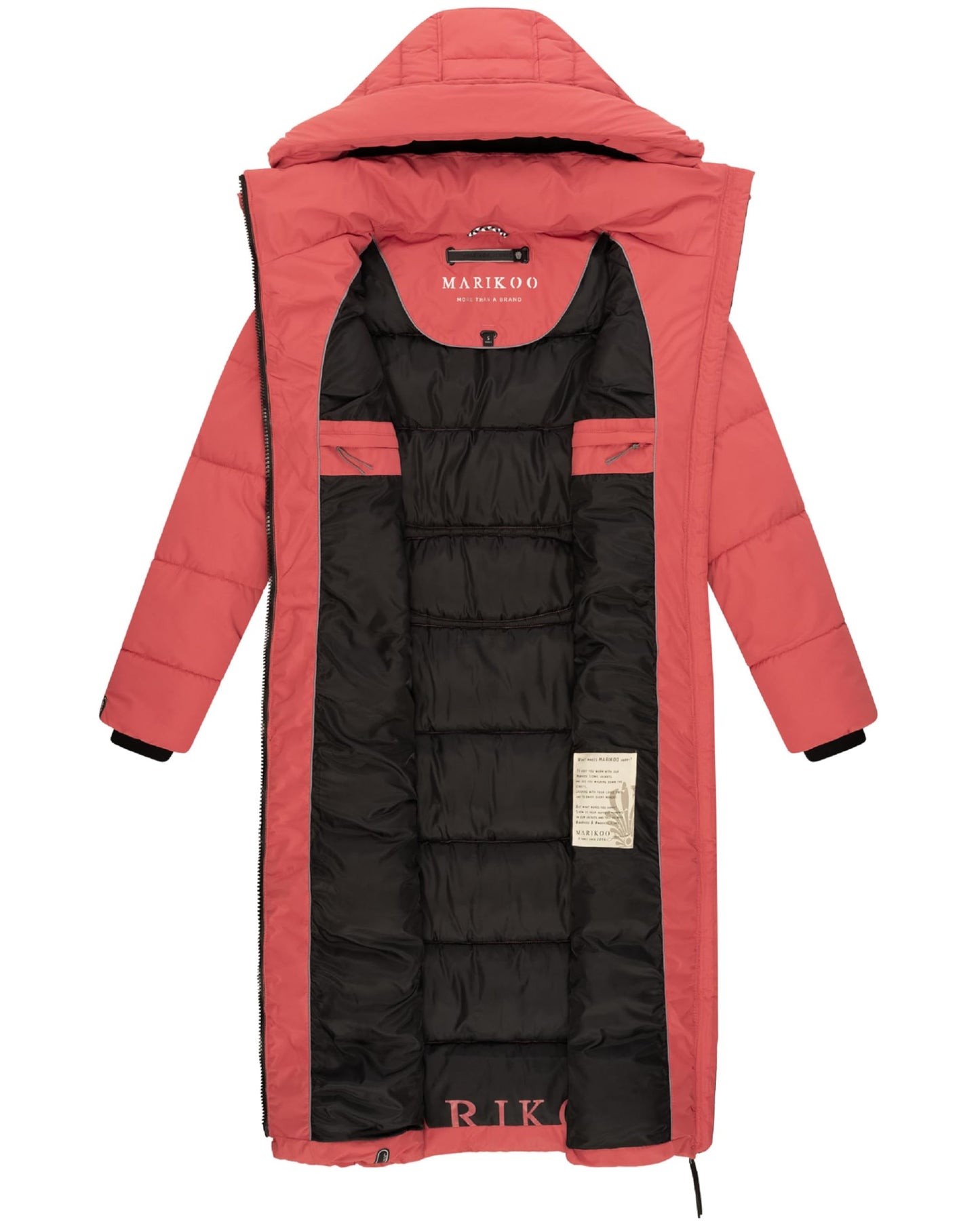 Women's Quilted Long Coat with Hood