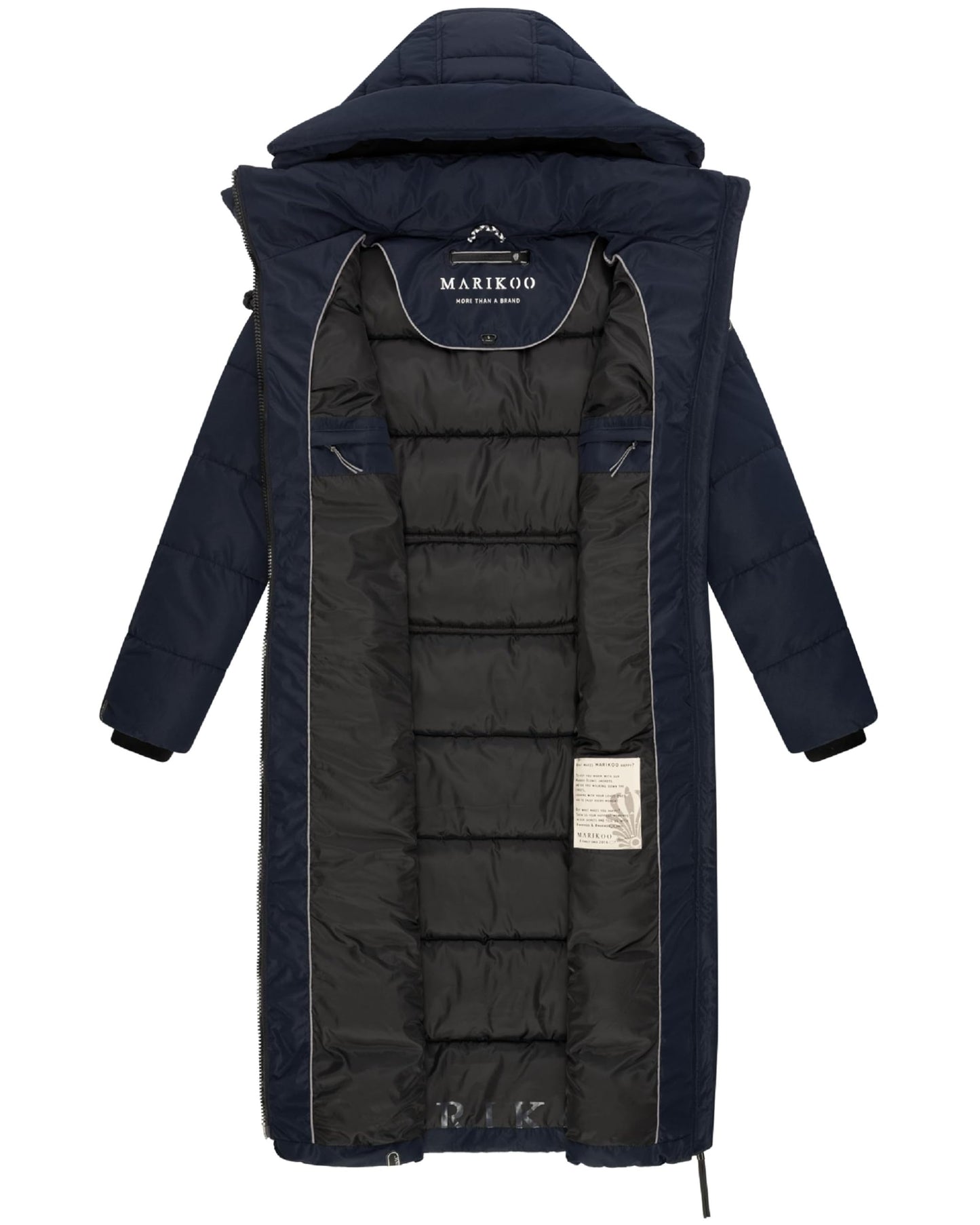 Women's Quilted Long Coat with Hood