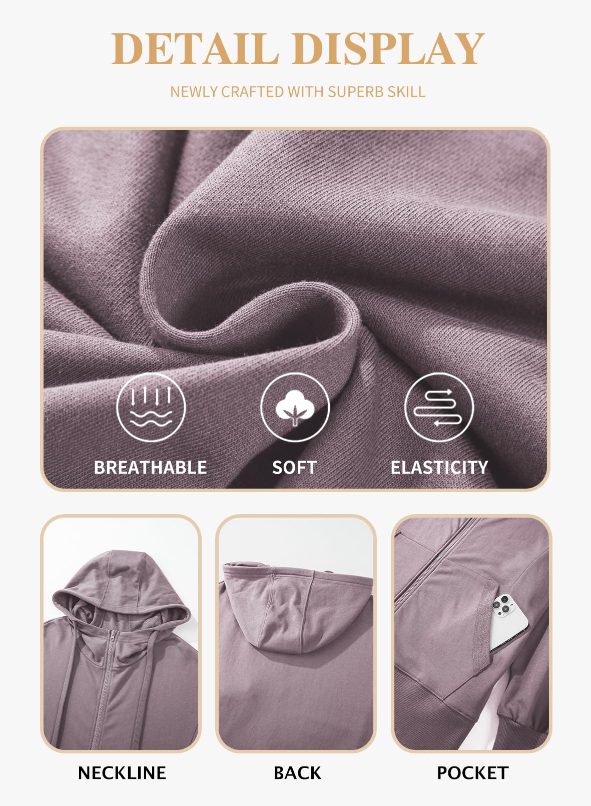 Eytino Plus Size Zip-Up Hoodie