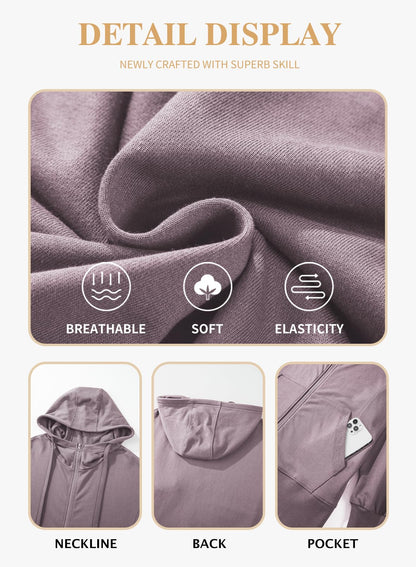 Eytino Plus Size Zip-Up Hoodie