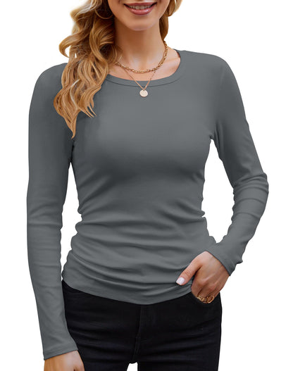 GEMBERA Women’s Ribbed Long Sleeve Top