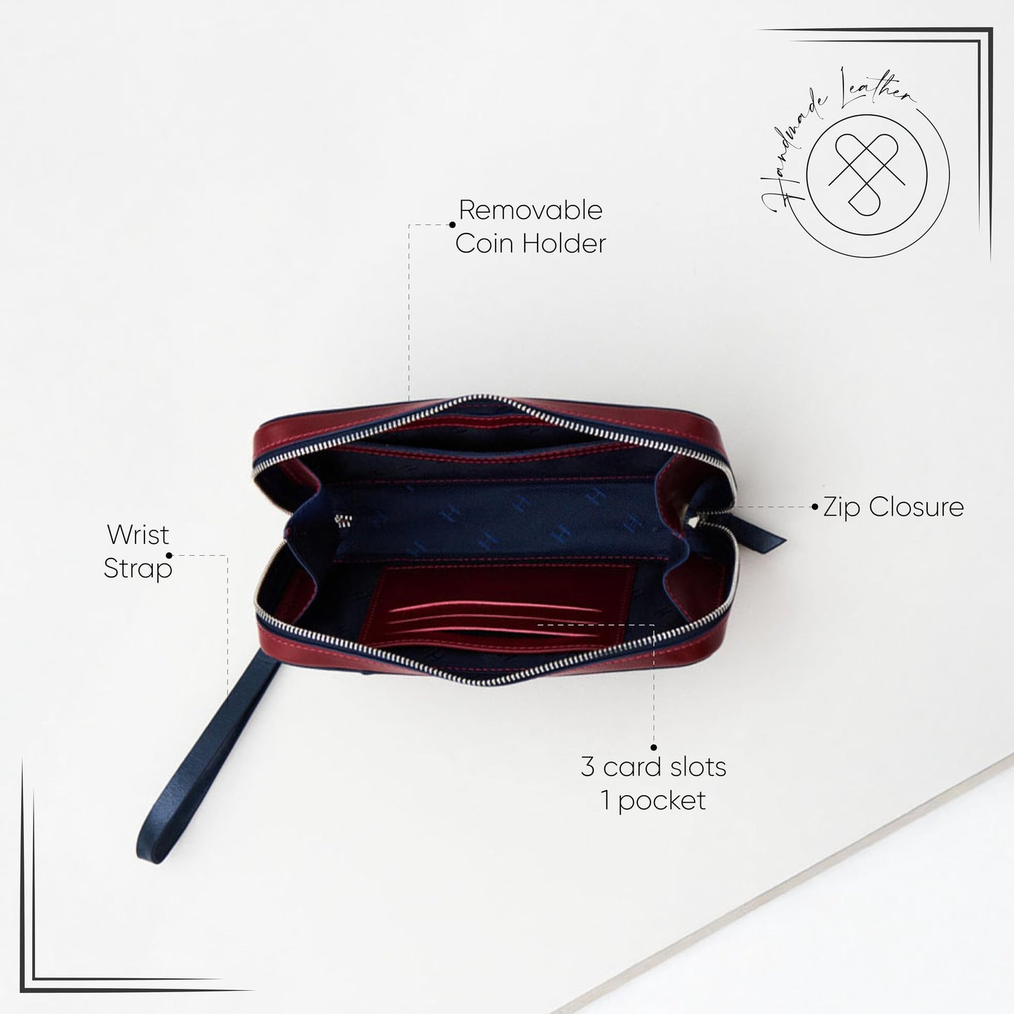 Full-Grain Leather RFID Wristlet