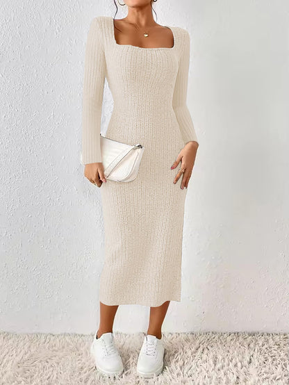 ETCYY Women's Square Neck Bodycon Dress