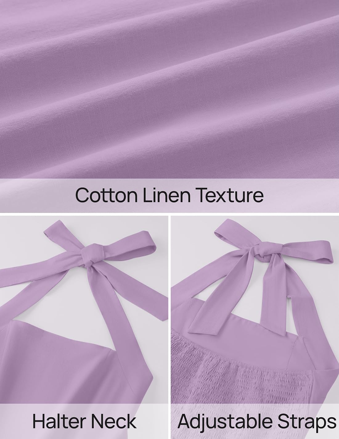 ZESICA Women's Summer Halter Midi Dress