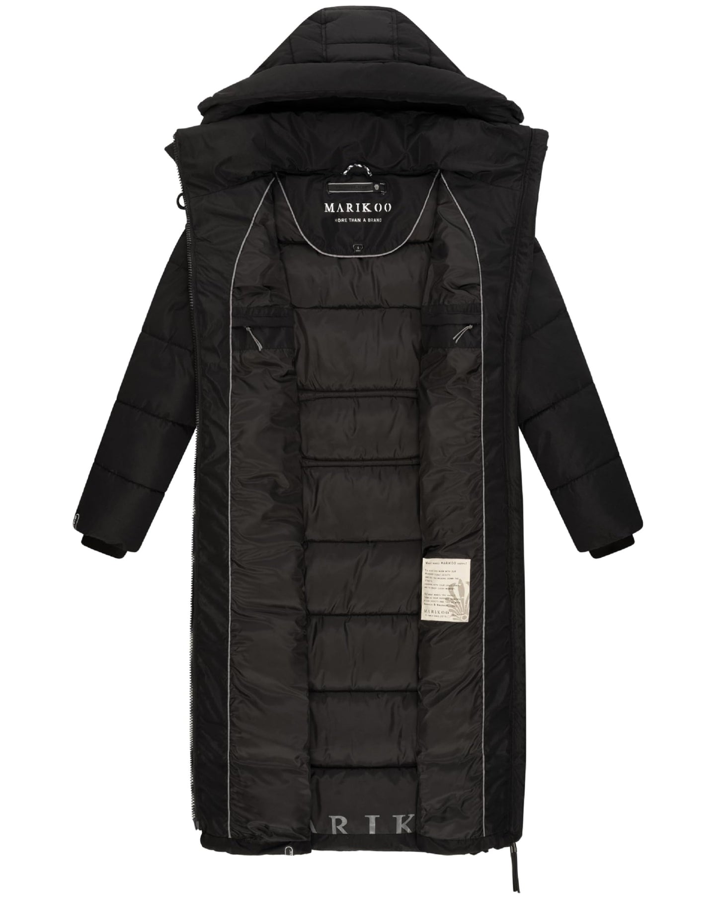 Women's Quilted Long Coat with Hood
