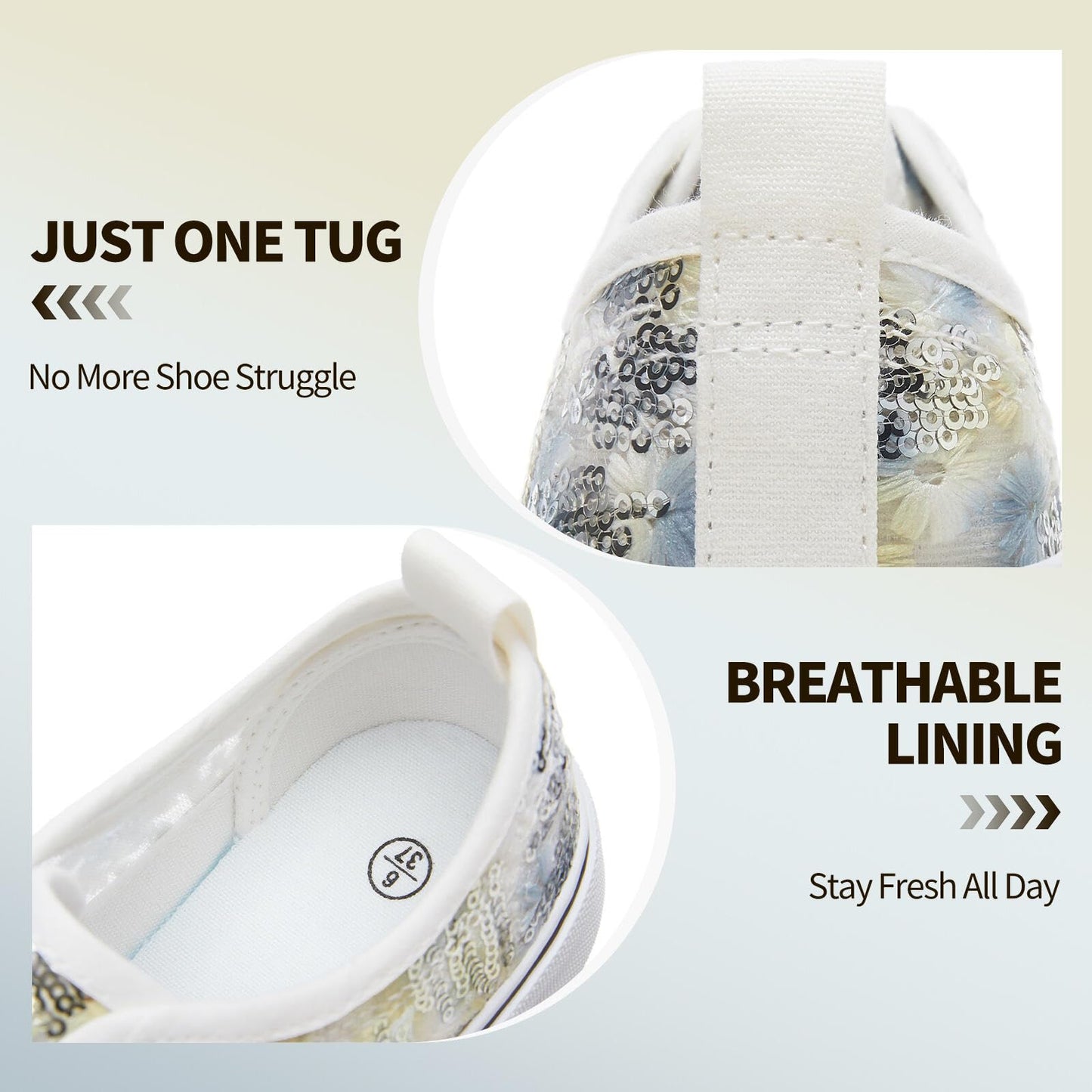 Kufeiti Women's White Canvas Sneakers