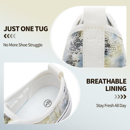 Kufeiti Women's White Canvas Sneakers