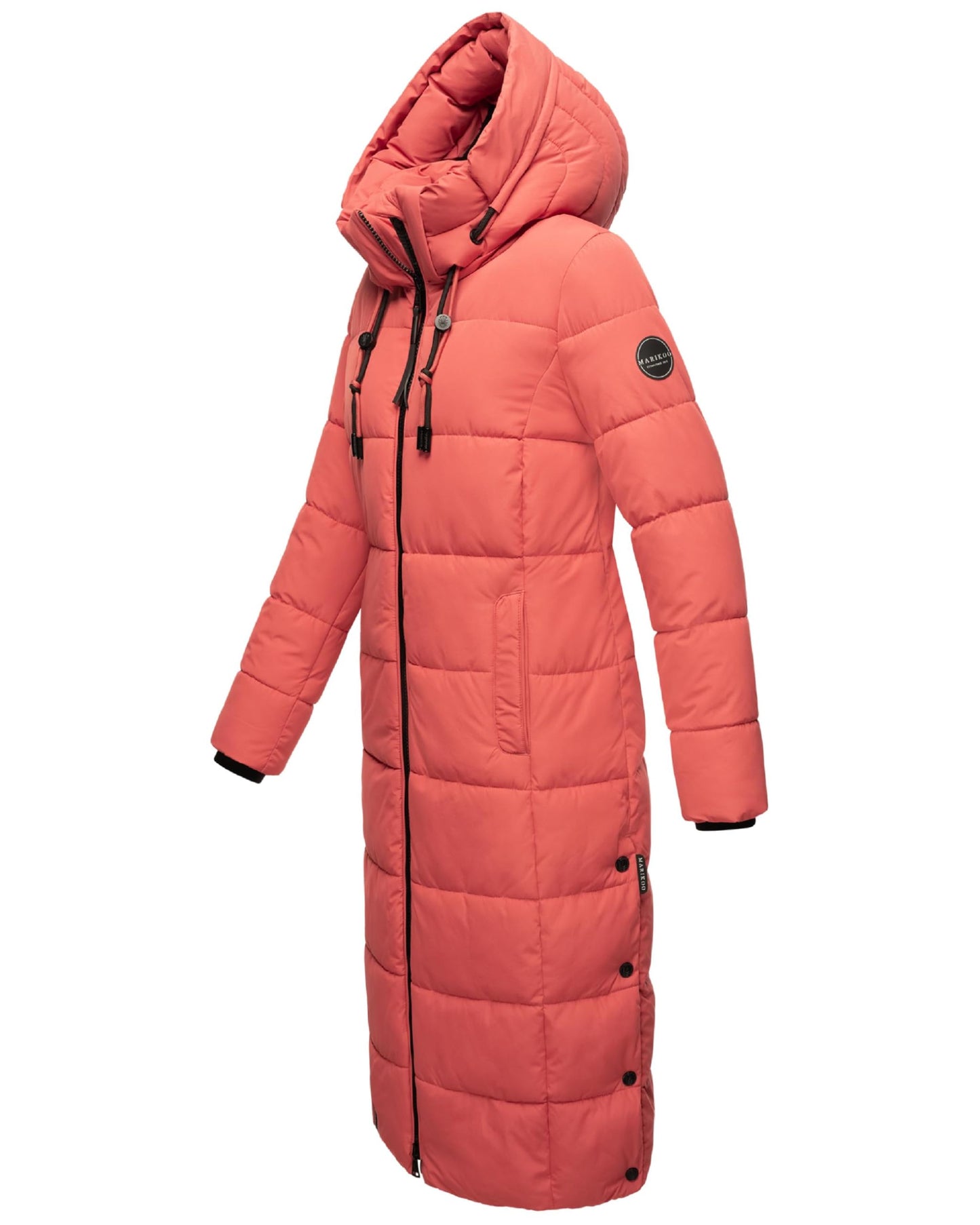 Women's Quilted Long Coat with Hood