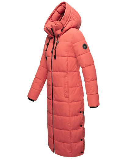 Women's Quilted Long Coat with Hood