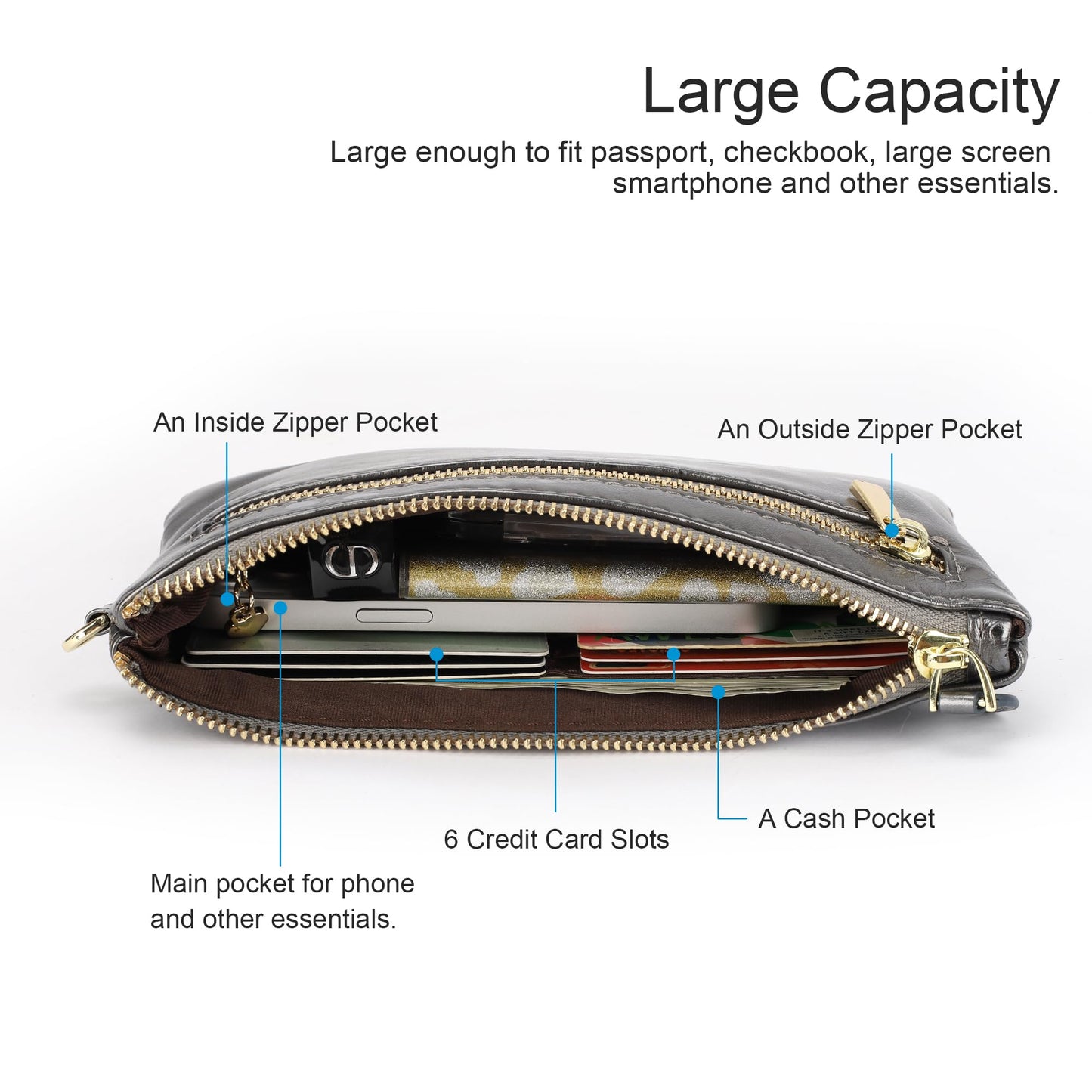 Befen Leather RFID Wristlet Wallet