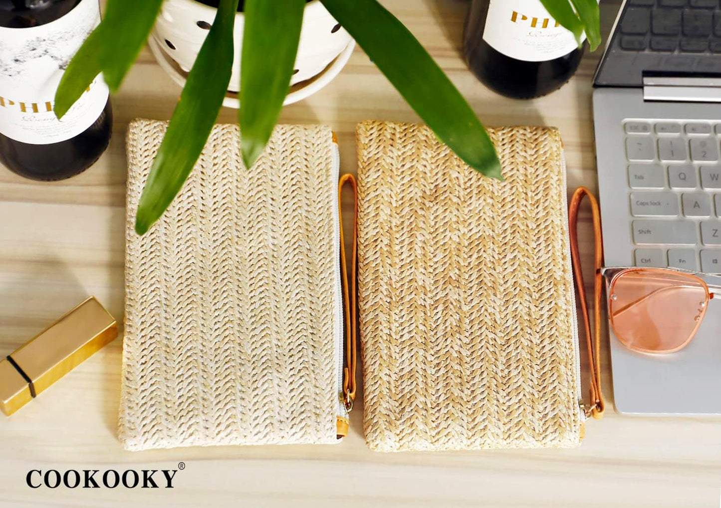 COOKOOKY Straw Clutch Bag