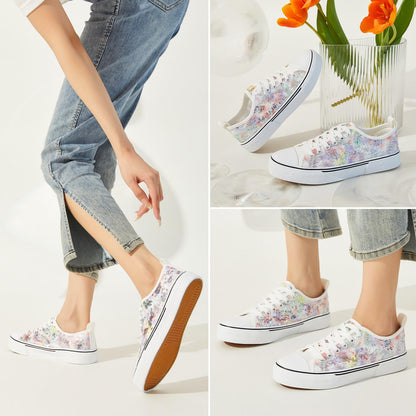 Kufeiti Women's White Canvas Sneakers