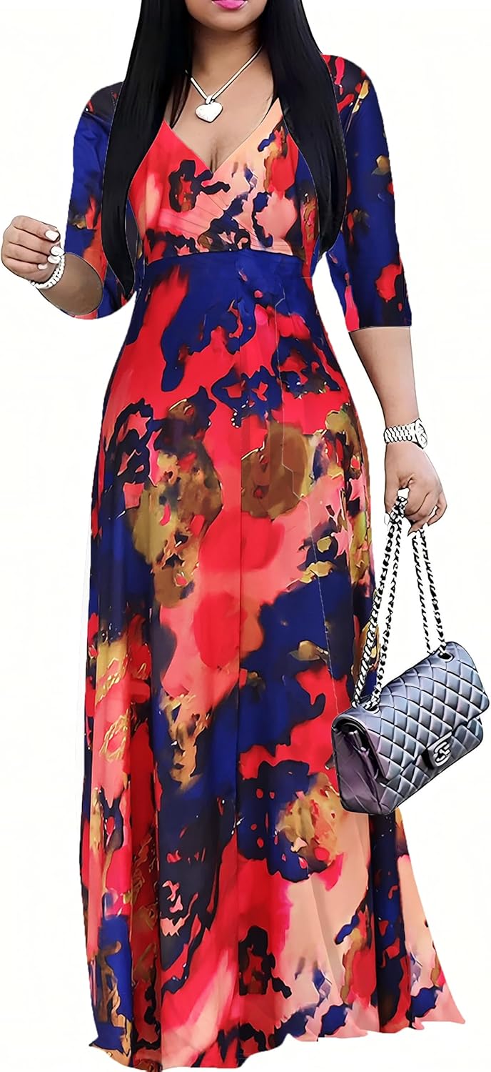 PnPednde Women's V-Neck Party Dress