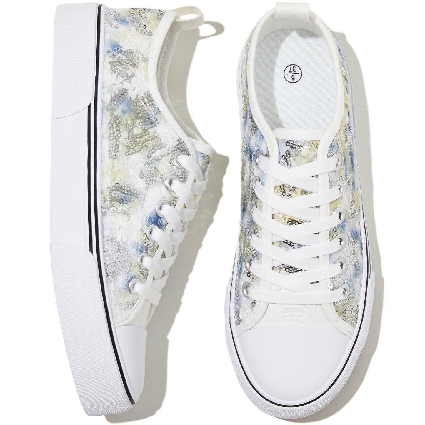 Kufeiti Women's White Canvas Sneakers