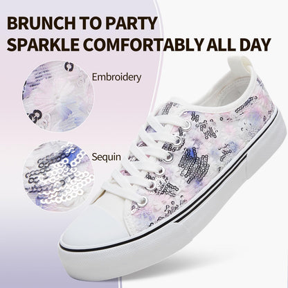 Kufeiti Women's White Canvas Sneakers