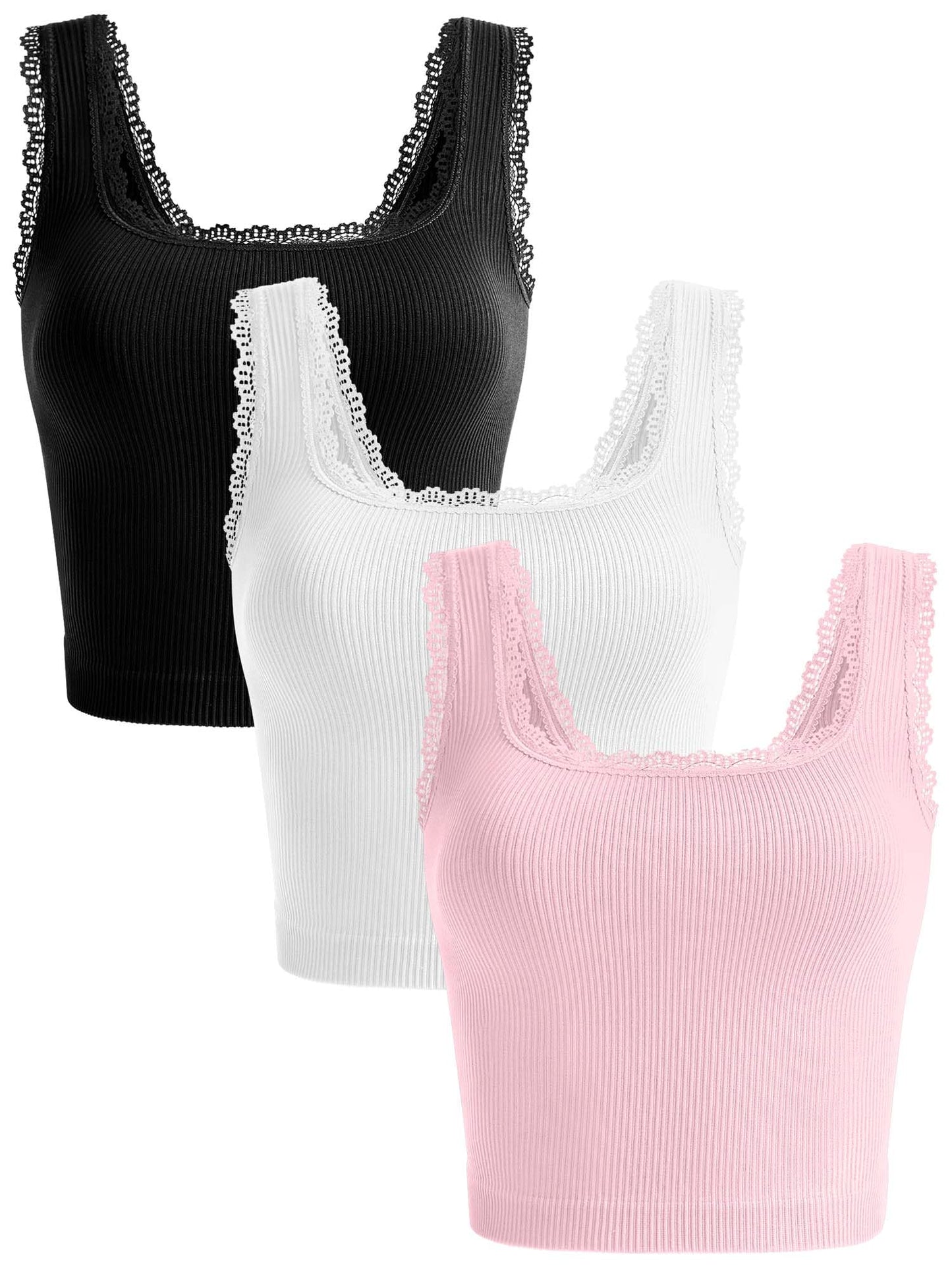OLCHEE Women’s 3 Pack Crop Tank Tops