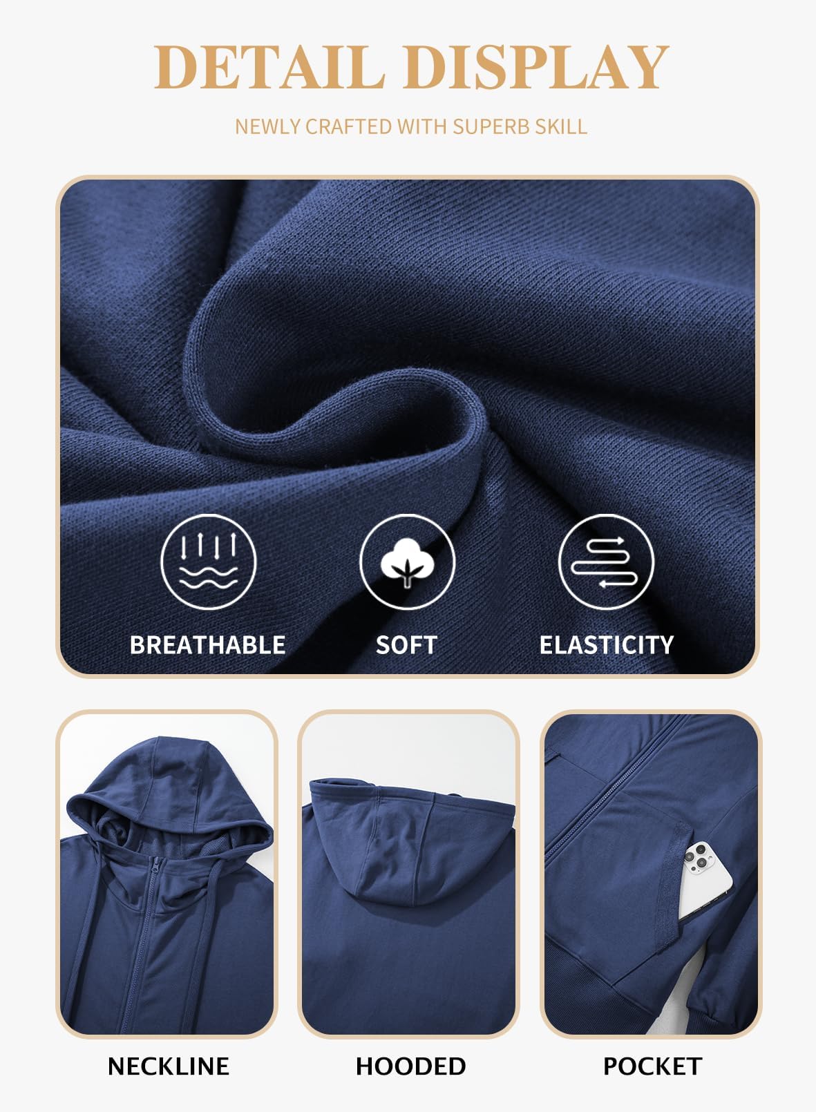 Eytino Plus Size Zip-Up Hoodie