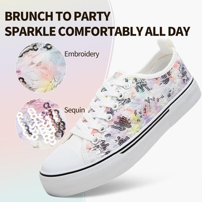 Kufeiti Women's White Canvas Sneakers