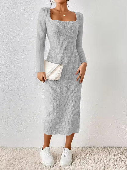 ETCYY Women's Square Neck Bodycon Dress