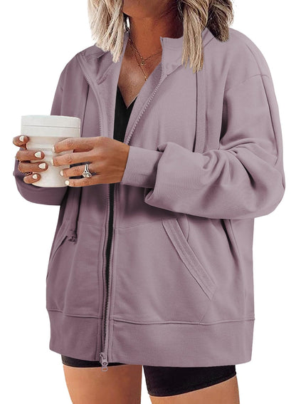 Eytino Plus Size Zip-Up Hoodie