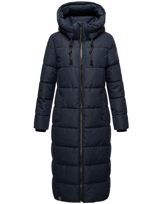 Women's Quilted Long Coat with Hood