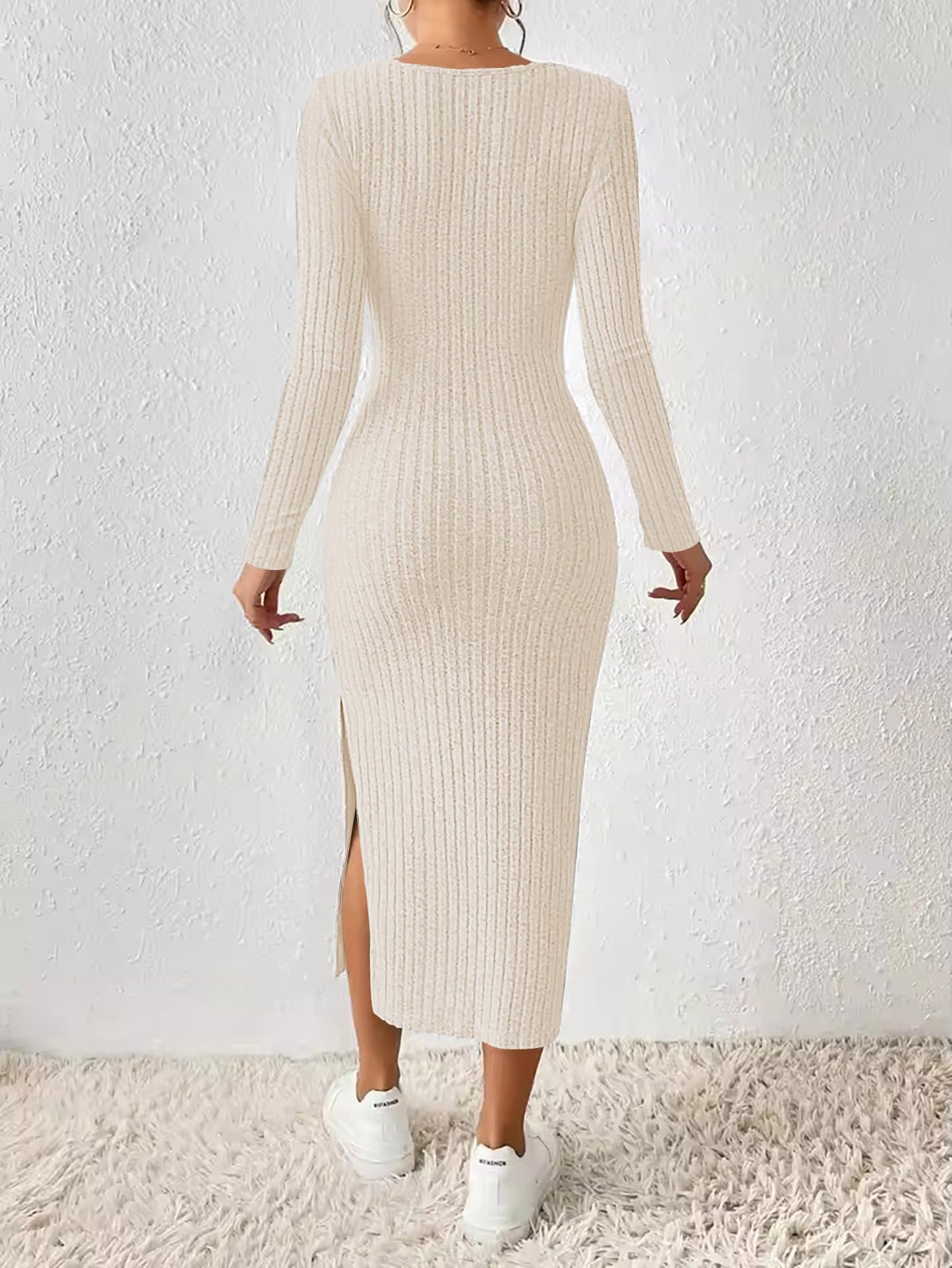 ETCYY Women's Square Neck Bodycon Dress