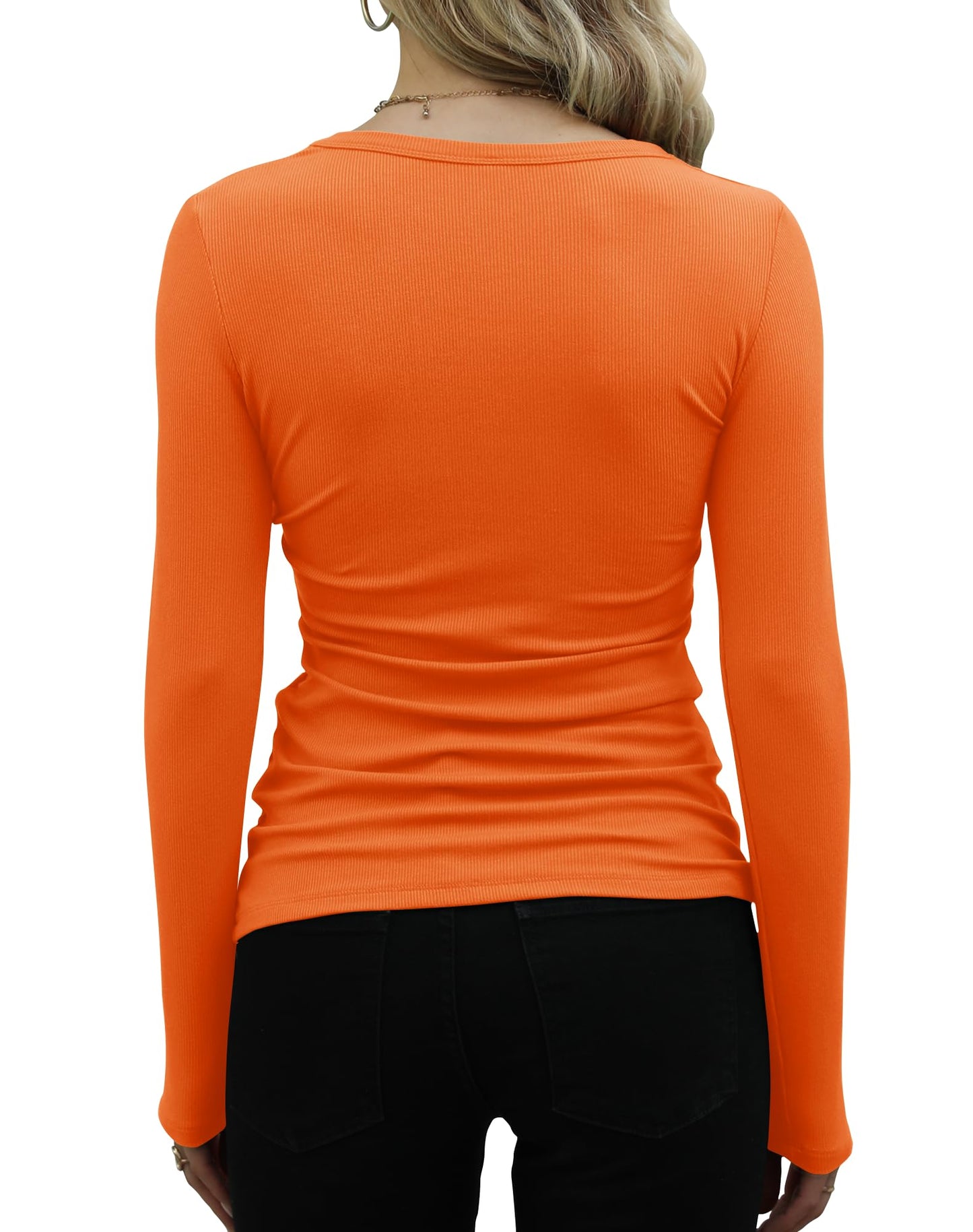 GEMBERA Women’s Ribbed Long Sleeve Top