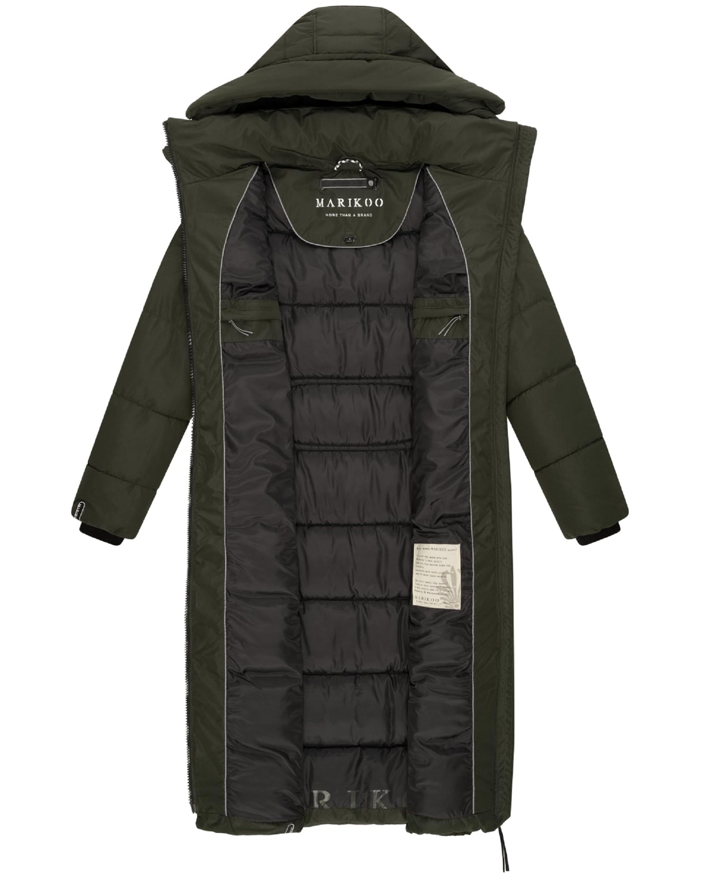 Women's Quilted Long Coat with Hood
