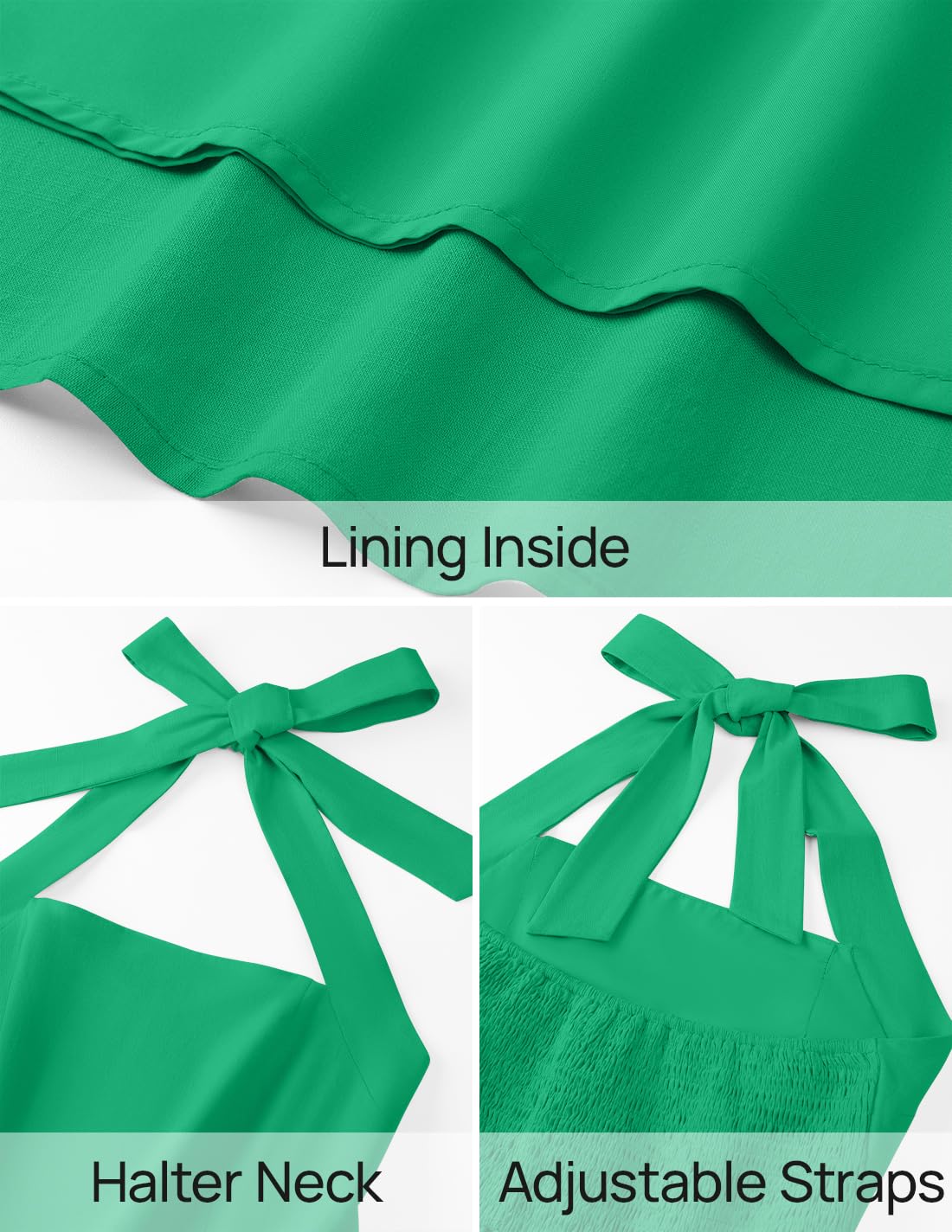 ZESICA Women's Summer Halter Midi Dress