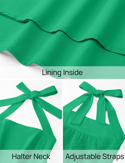 ZESICA Women's Summer Halter Midi Dress