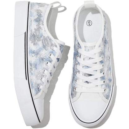 Kufeiti Women's White Canvas Sneakers