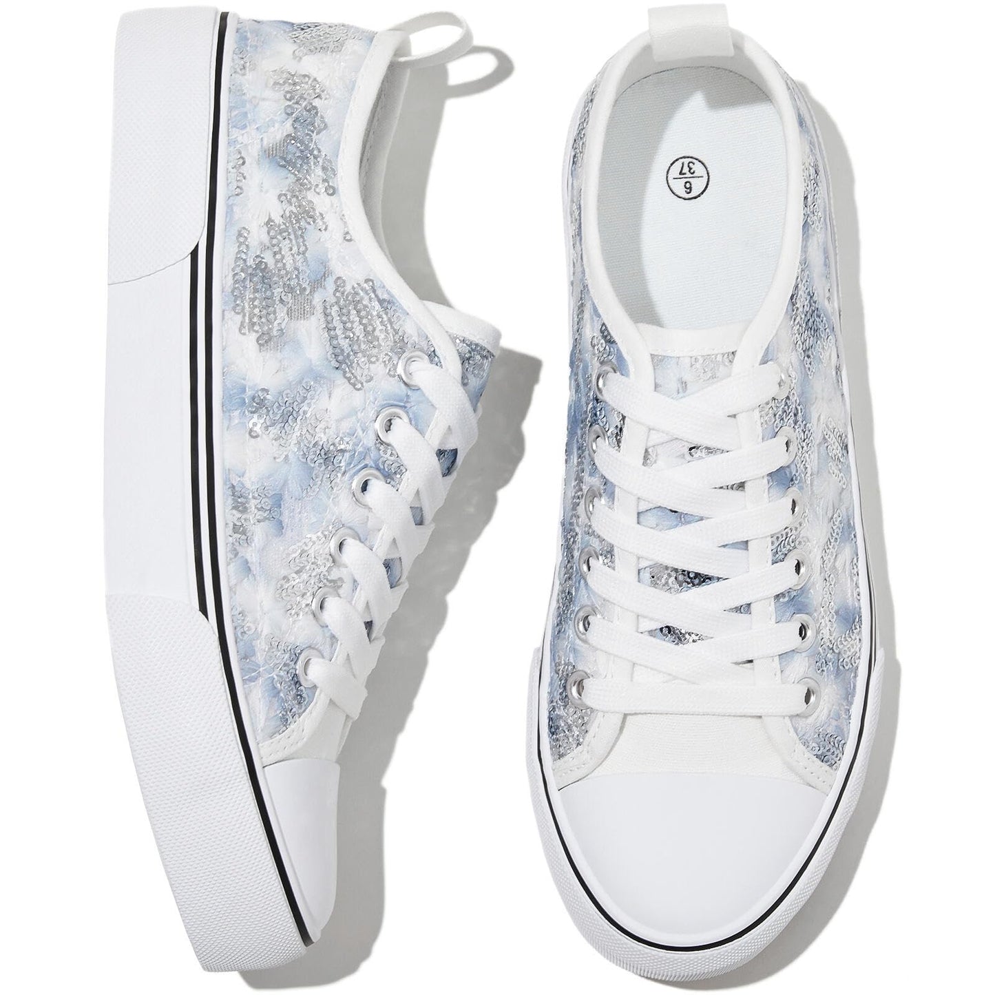 Kufeiti Women's White Canvas Sneakers