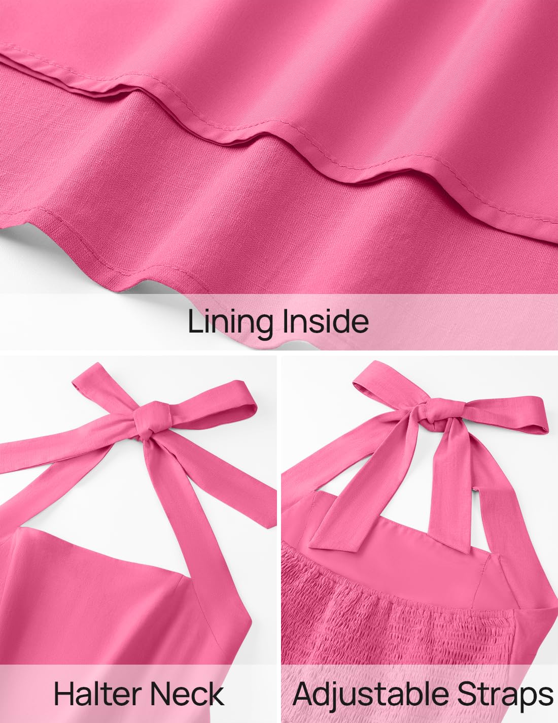 ZESICA Women's Summer Halter Midi Dress