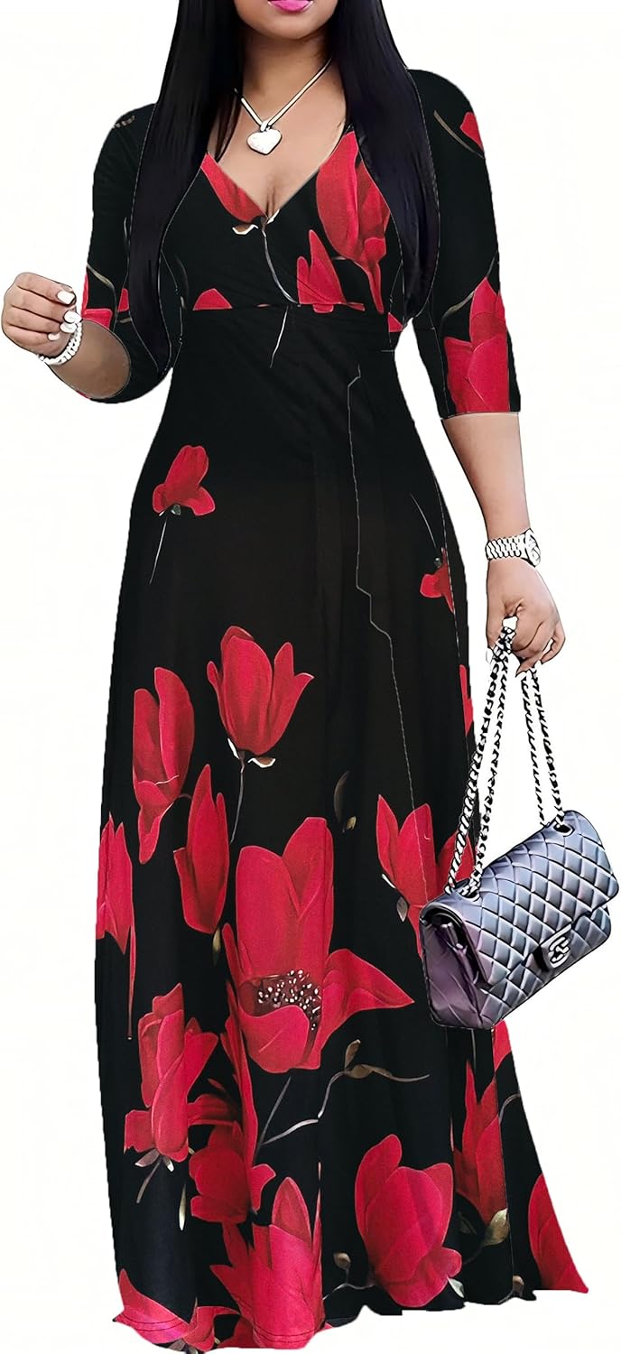 PnPednde Women's V-Neck Party Dress