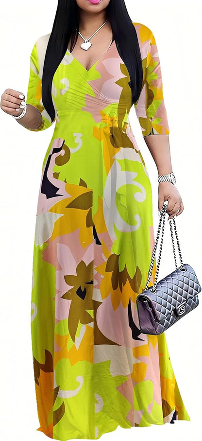 PnPednde Women's V-Neck Party Dress