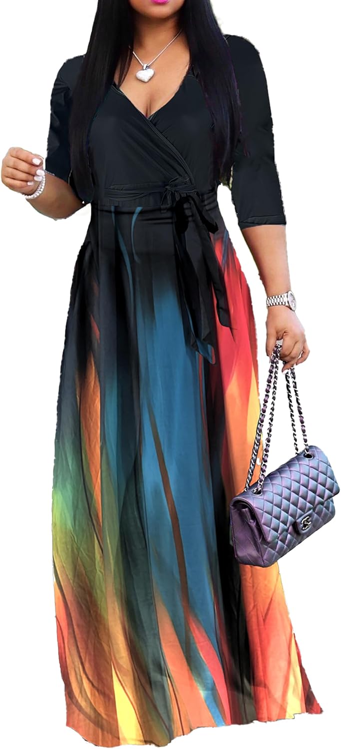 PnPednde Women's V-Neck Party Dress