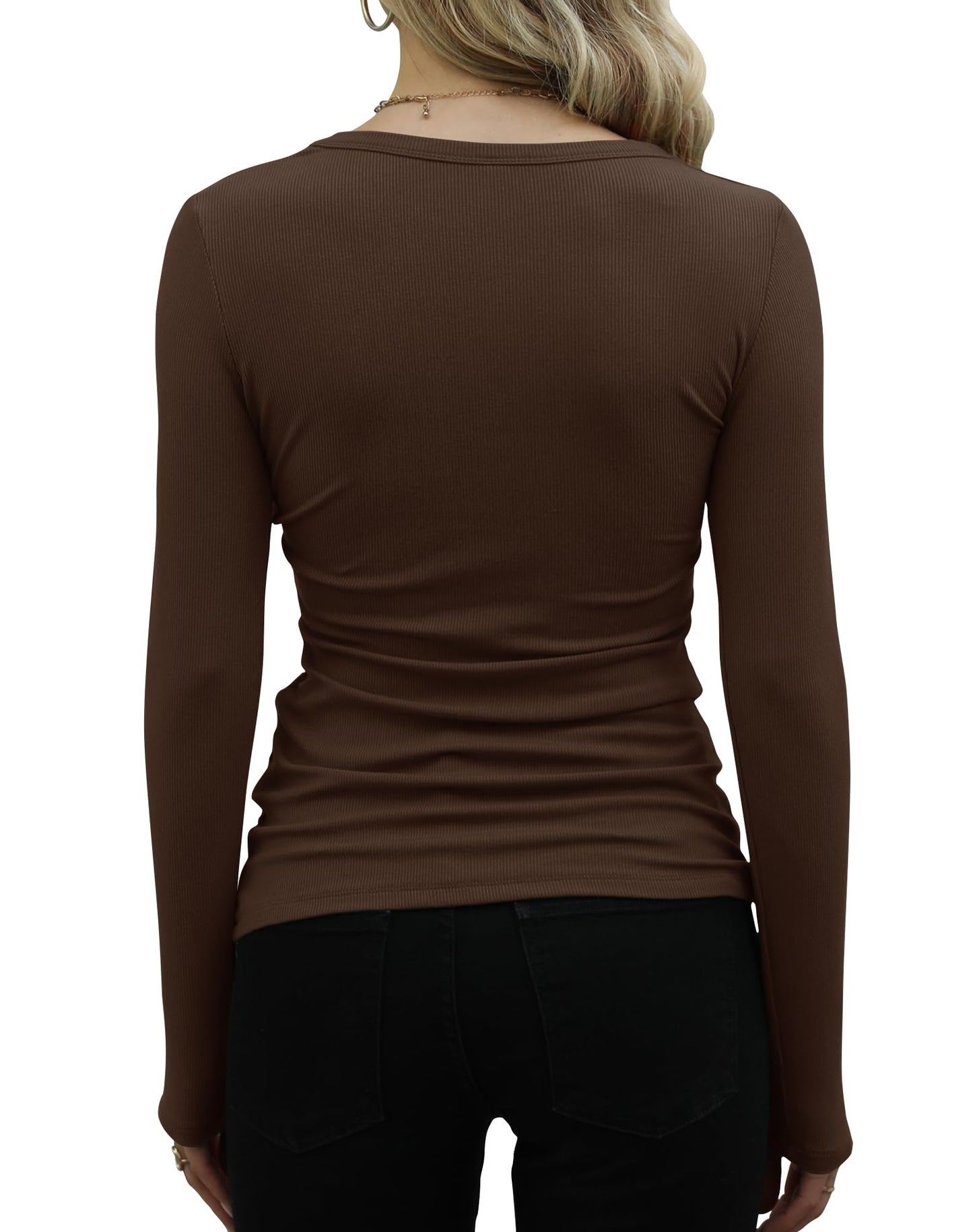 GEMBERA Women’s Ribbed Long Sleeve Top