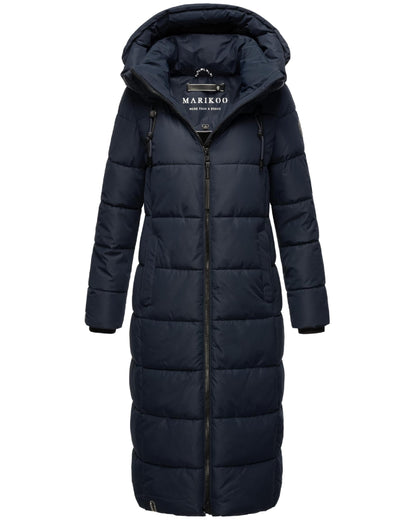 Women's Quilted Long Coat with Hood