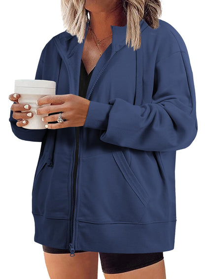 Eytino Plus Size Zip-Up Hoodie