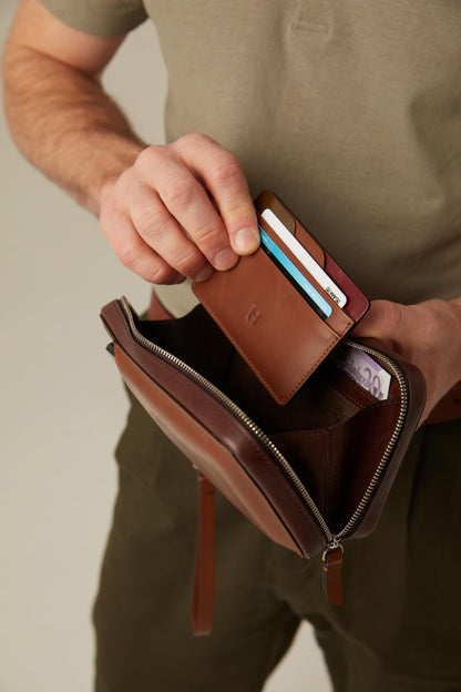 Full-Grain Leather RFID Wristlet