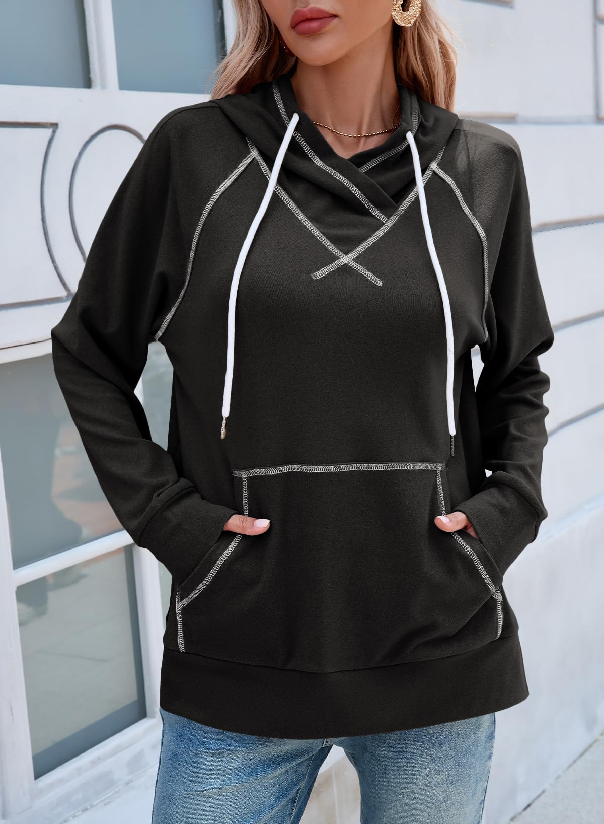 SHEWIN Women's Hooded Sweatshirt