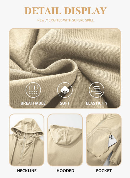 Eytino Plus Size Zip-Up Hoodie