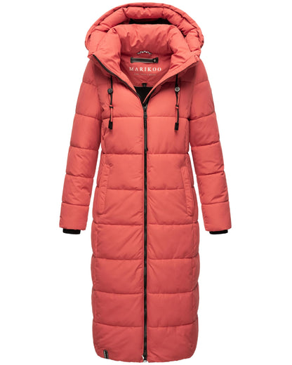 Women's Quilted Long Coat with Hood