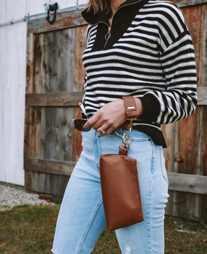 2-Piece Vegan Leather Wristlet Set